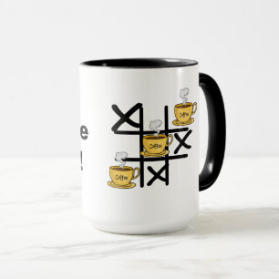 Kaffee gewinnt Tic Tac Toe Tasse
