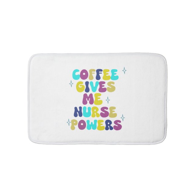 Kaffee gibt mir die Power Badematte (Vorderseite)