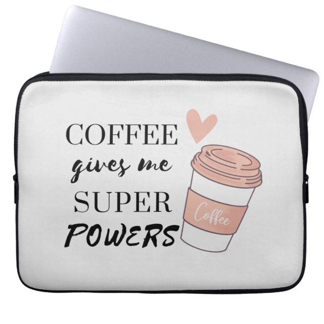 Kaffee gibt mir super Power Laptopschutzhülle (Vorderseite)