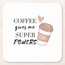 Kaffee gibt mir super Power Rechteckiger Pappuntersetzer