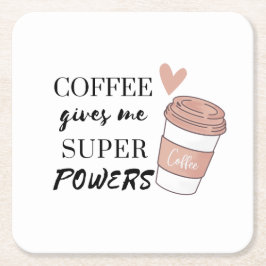 Kaffee gibt mir super Power Rechteckiger Pappuntersetzer