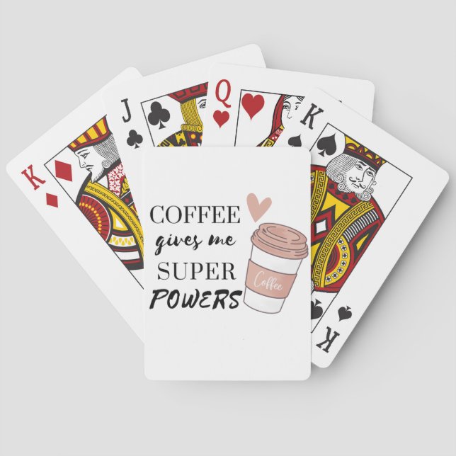 Kaffee gibt mir super Power Spielkarten (Rückseite)