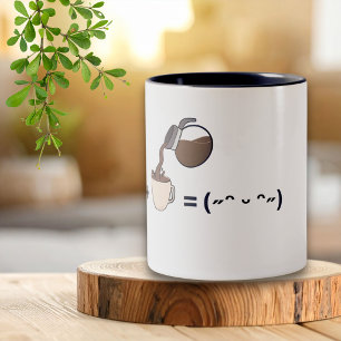 Kaffee Gleich Glückliche Stimmung Minimalistische Zweifarbige Tasse