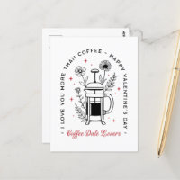 Kaffee glücklich Valentinstag lustige Retro-Blumen