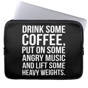 Kaffee, graue Musik, Schweres Gewicht - Funny Work Laptopschutzhülle