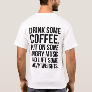Kaffee, graue Musik, Schweres Gewicht - Funny Work T-Shirt