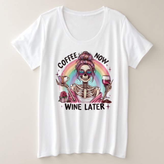 Kaffee Große Größe T-Shirt (Design vorne)