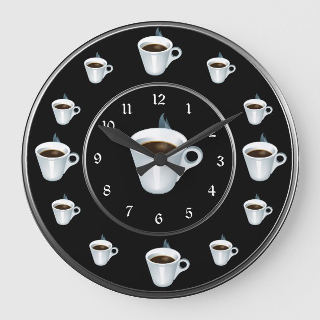 Kaffee Große Wanduhr (Vorderseite)