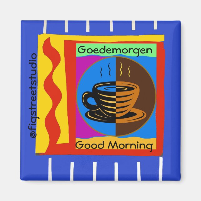 Kaffee, Guten Morgen, Text bearbeiten Magnet (Vorne)