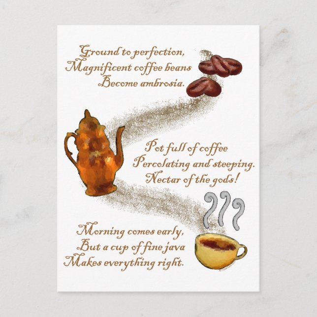 Kaffee Haiku Postkarte (Vorderseite)