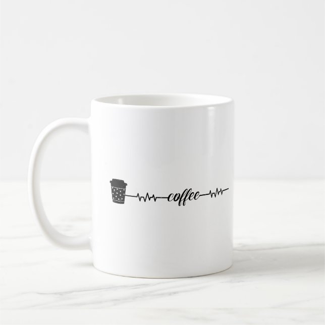 Kaffee Heartbeat Coffee Cup Koffein Liebhaber Kaffeetasse (Links)