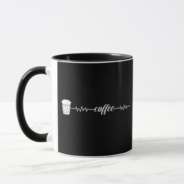 Kaffee Heartbeat Coffee Cup Koffein Liebhaber Tasse (Links)