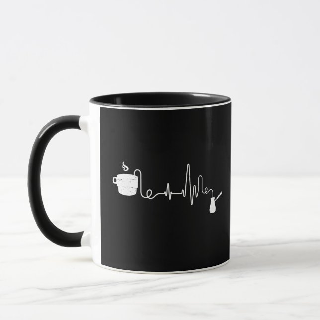 Kaffee Heartbeat Coffee Cup Koffein Liebhaber Tasse (Links)