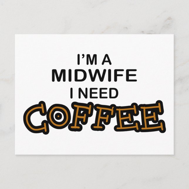 Kaffee - Hebamme Postkarte (Vorderseite)