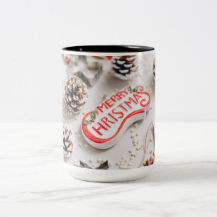 Kaffee, heißer Kakao Zweifarbige Tasse