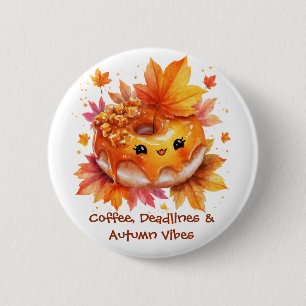 Kaffee & Herbststimmung-Donut Button
