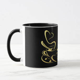 Kaffee Herz Gold Tasse