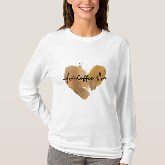 Kaffee-Herz T-Shirt (Vorderseite)