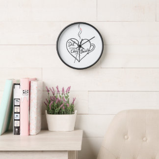 Kaffee-Herz-Wanduhr - Minimalistischer Küchen Uhr