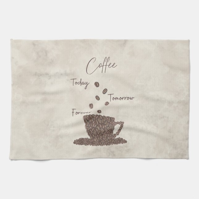 Kaffee Heute Morgen Immer Geschirrtuch (Horizontal)