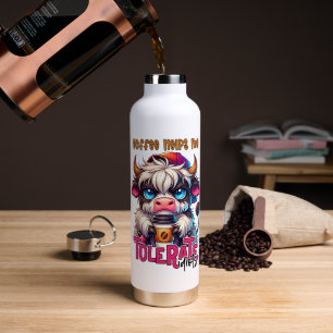 Kaffee hilft mir Idioten zu tolerieren Trinkflasche