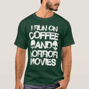 Kaffee-Horrorfilme Kaffeeliebhaber Horrorfilm F T-Shirt