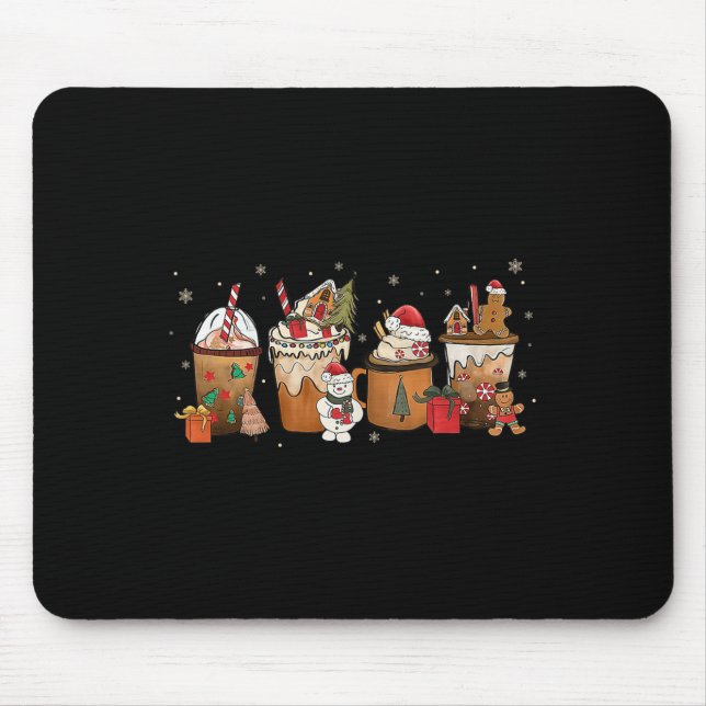 Kaffee Hot Cocoa Frohe Weihnachten Weihnachtsfamil Mousepad (Vorne)