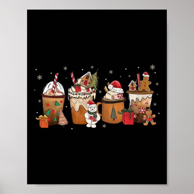 Kaffee Hot Cocoa Frohe Weihnachten Weihnachtsfamil Poster (Vorne)