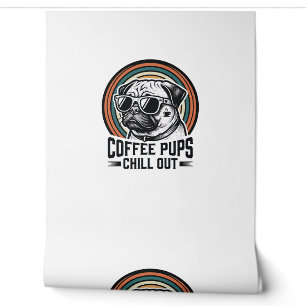 Kaffee-Hund-Shirt Retro Chill Pug Grafik_1 Tapete