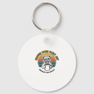Kaffee-Hund-Shirt Vintage graviertes Pup-Mug-Desig Schlüsselanhänger