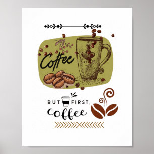 Kaffee-Illustration Poster