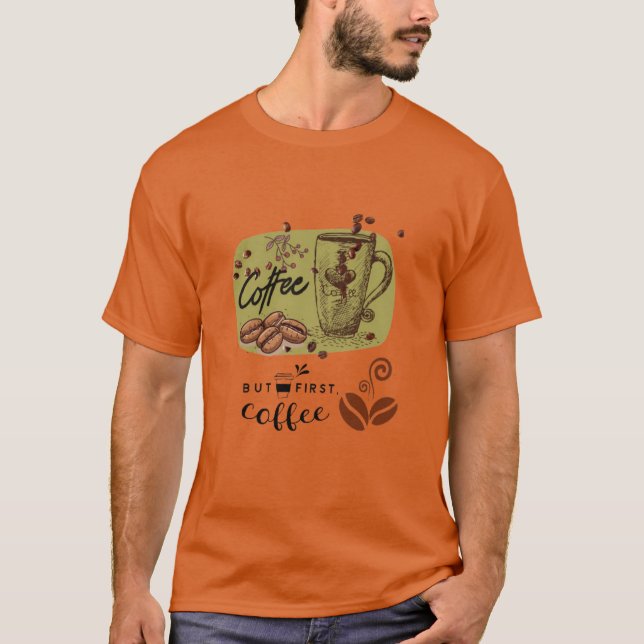 Kaffee-Illustration T-Shirt (Vorderseite)