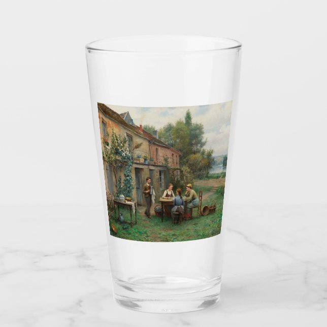 Kaffee im Garten trinken (Französische Landschaft) Glas (Vorderseite)