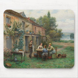 Kaffee im Garten trinken (Französische Landschaft) Mousepad