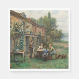 Kaffee im Garten trinken (Französische Landschaft) Serviette