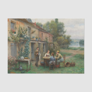 Kaffee im Garten von Daniel Ridgway Knight Seidenpapier