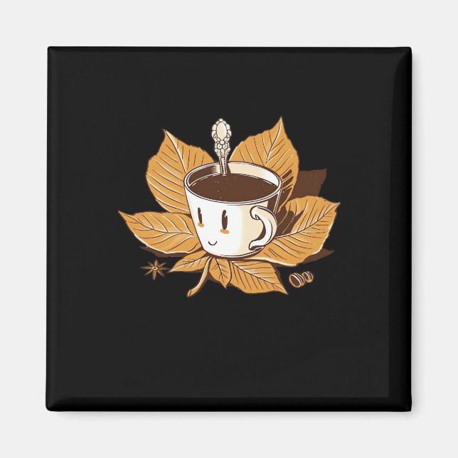 Kaffee im Herbst Herbst Es ist Herbst. Magnet (Vorne)