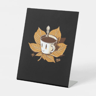 Kaffee im Herbst Herbst Es ist Herbst. Sockelschild