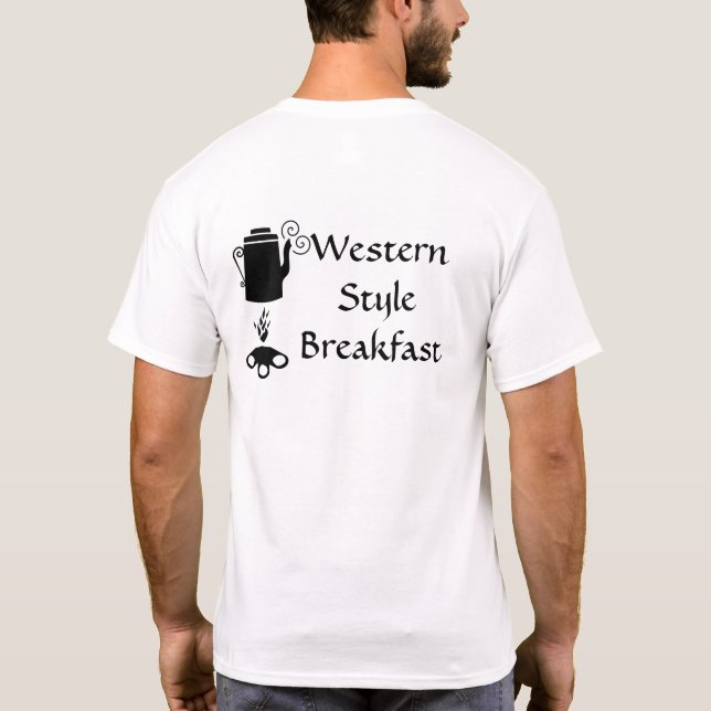 Kaffee im Western Frühstück T - Shirt (Rückseite)