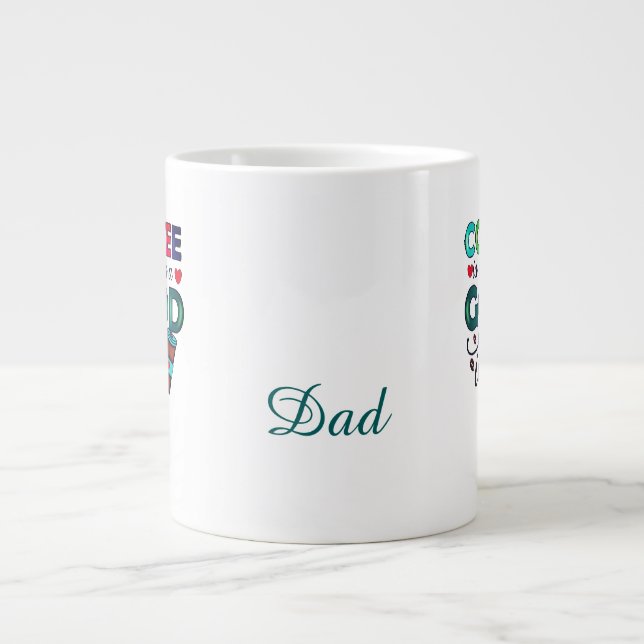 Kaffee Immer Eine Gute Idee Papa Jumbo-Tasse (Vorderseite)