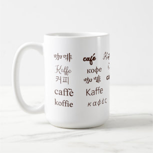 Kaffee in 13 Sprachen Kaffeetasse