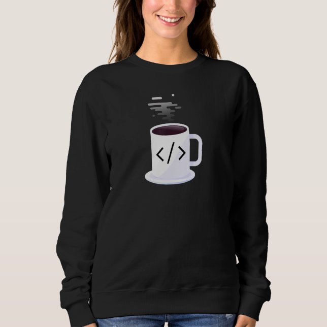 Kaffee in Code JavaScript Code Kaffee Entwickler Sweatshirt (Vorderseite)