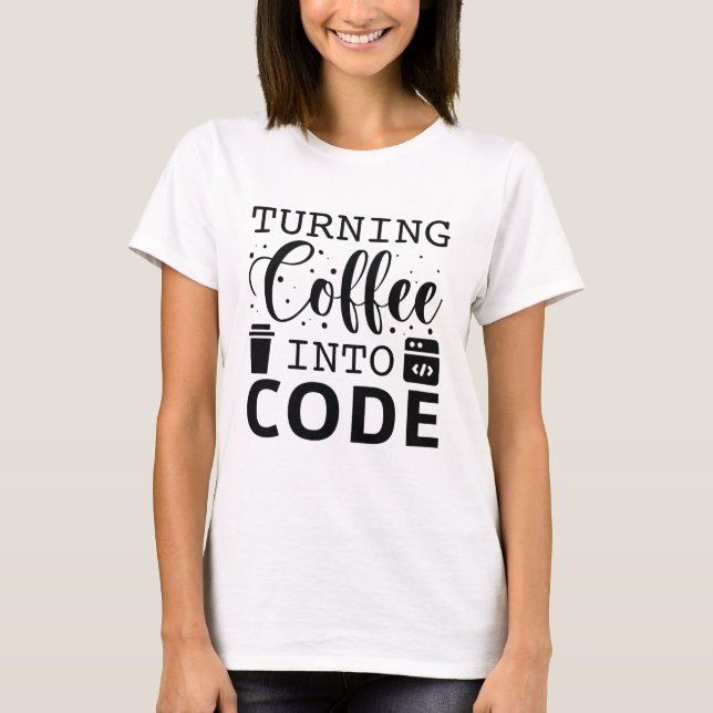 Kaffee in Code umwandeln T-Shirt (Vorderseite)