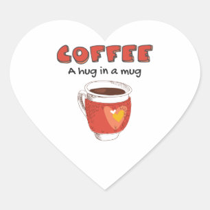 Kaffee in einer Tasse Kaffee Lover Geschenk Herz-Aufkleber