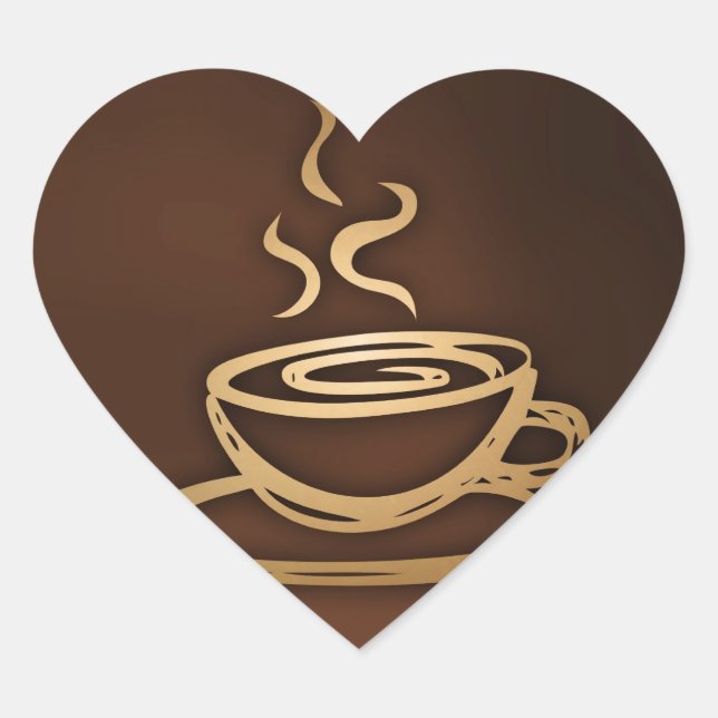 Kaffee in meinem Cup Herz-Aufkleber (Vorderseite)