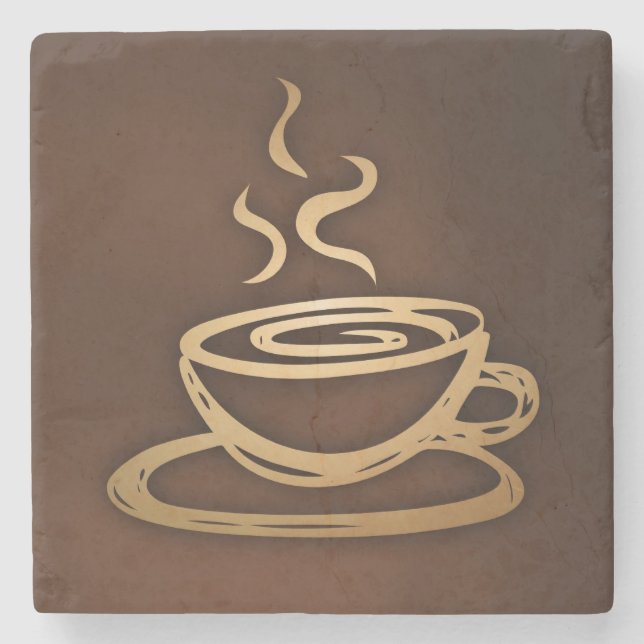 Kaffee in meiner Schale Steinuntersetzer (Vorderseite)