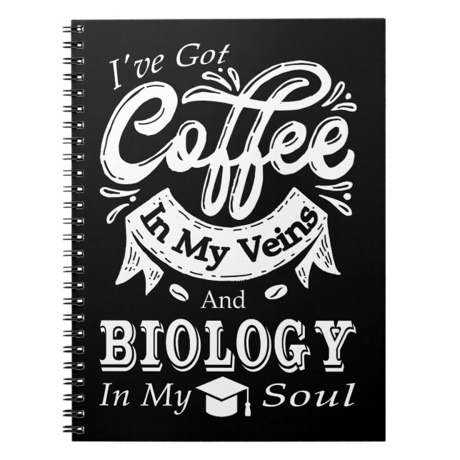 Kaffee in meiner Venenbiologie in meinem Soul Notizblock (Vorderseite)