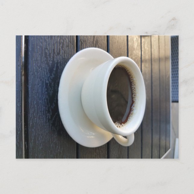 Kaffee in weißer Tasse Postkarte (Vorderseite)