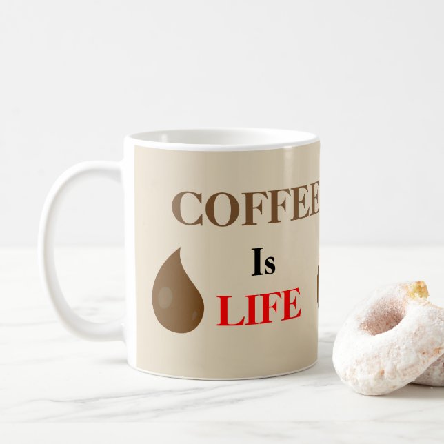Kaffee ist das Leben Kaffeetasse (Mit Donut)