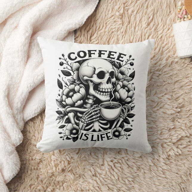Kaffee ist das Leben Kissen (Decke)
